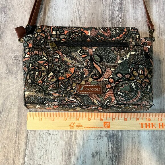 Sakroots Crossbody Small Purse Bag, Coated Canvas, Sienna Spirit Desert Print - Picture 9 of 12